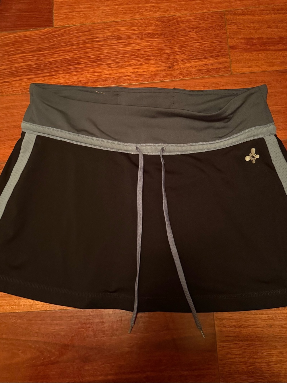 Women's Black and Gray Athletic Skort with Drawstring